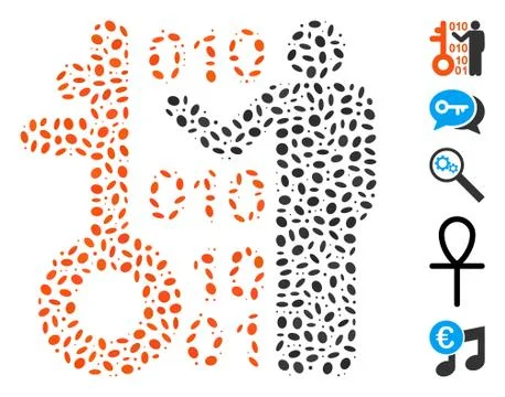 Dot Mosaic Decode Key Stock-Illustration