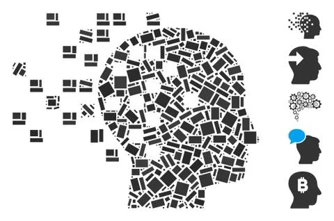 Dot Mosaic Digital Mind Stockillustratie