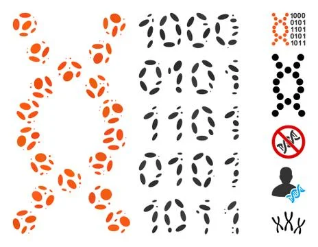 Dot Mosaic DNA Code イラスト素材