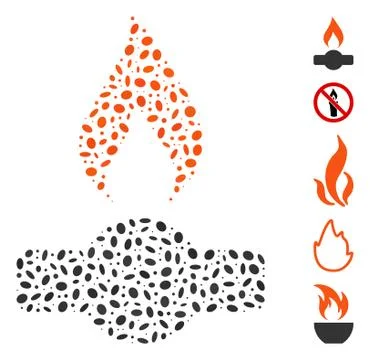 Dot Mosaic Gas Flame Illustrazione stock