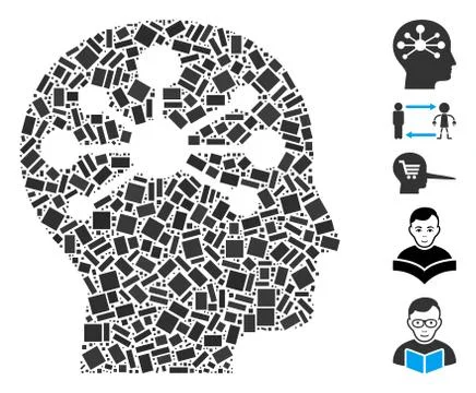 Dot Mosaic Human Intellect 스톡 일러스트