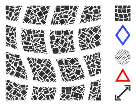 Dot Mosaic Mesh Square Illustrazione stock