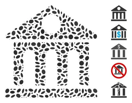 Dot Mosaic Museum Building Ilustração Stock