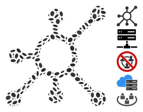 Dot Mosaic Network Node Stock Illustration