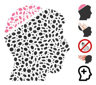 Dot Mosaic Open Mind Illustrazione stock