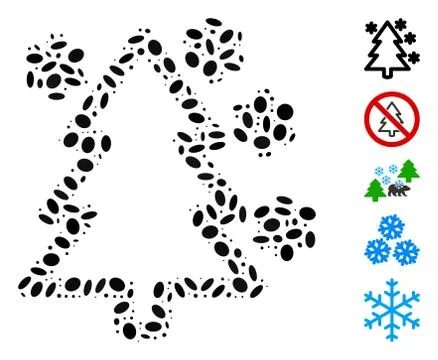 Dot Mosaic Winter Tree Stock Illustration