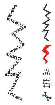 Dot Mosaic Zigzag Line 스톡 일러스트