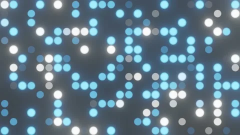 Dot Motion Background Loop, 4K 60FPS, Neon Light, Blue White Wallpaper Stock Footage 232388057