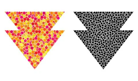 Dot Move Down Mosaic Icons Illustrazione stock
