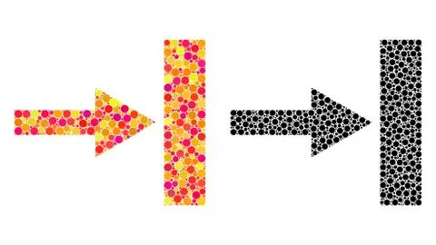 Dot Move Right Mosaic Icons 스톡 일러스트