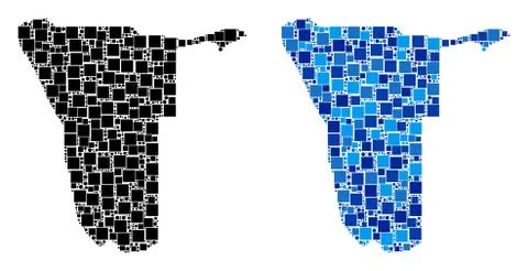 Dot Namibia Map with Blue Version Illustrazione stock