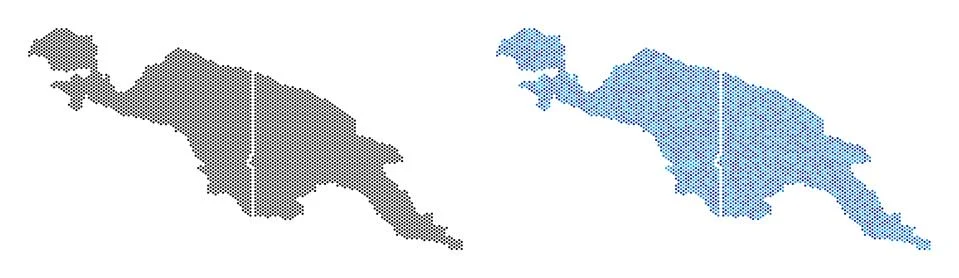 Dot New Guinea Countries Map Abstractions Stock Illustration