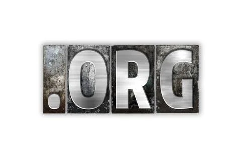 Dot org Concept Isolated Metal Letterpress Type Stock Illustration