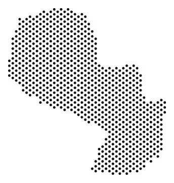 Dot Paraguay Map 库存插图