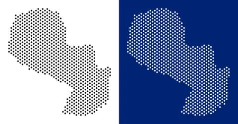 Dot Paraguay Map Illustrazione stock