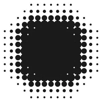 Dot pattern abstract black square frame template 库存插图