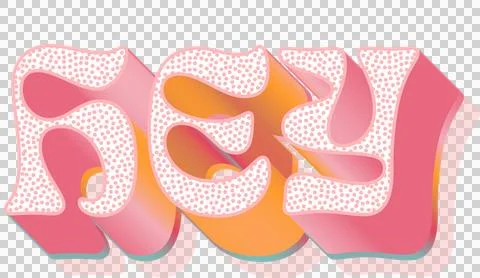 Dot pattern design over pink hey text banner with shadow effect against white 스톡 일러스트