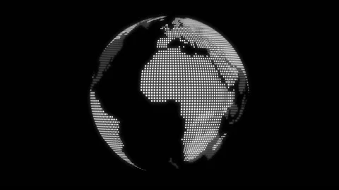Dot pattern earth rotation animation (seamless loop) Stock Footage 153012519