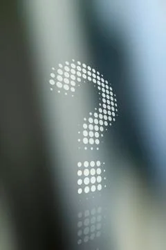 Dot patterned question mark against a background of shadow and light 스톡 일러스트