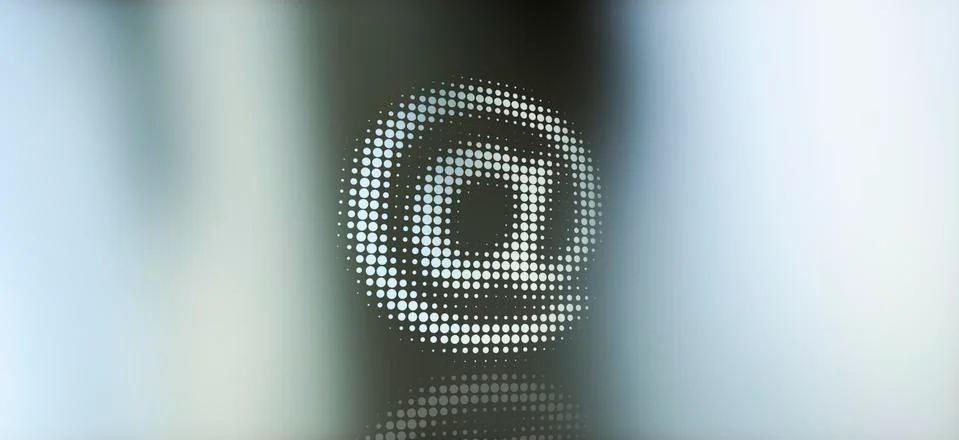 Dot patterned AT sign against a background of light and shadow 스톡 일러스트