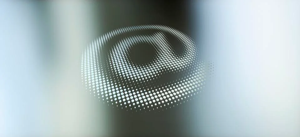 Dot patterned AT sign against a background of light and shadow Stock Illustration