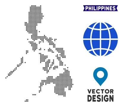Dot Philippines Map Illustrazione stock