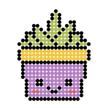 Dot pixel cactus image. Vector Illustration of pixel art. Illustrazione stock