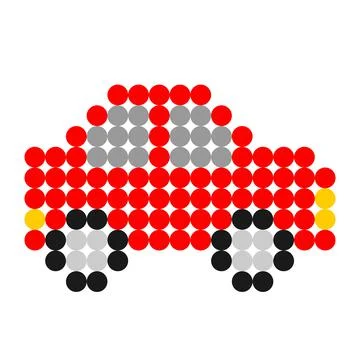 Dot pixel car image. Vector Illustration of pixel art. Illustrazione stock