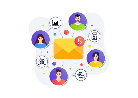 Dot plot, Chemistry beaker and Documentation icons set. Education sign. Vector Stock Illustration
