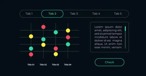 Dot plot diagram UI element template Ilustración de archivo