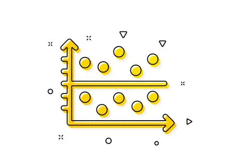 Dot plot graph icon. Presentation chart sign. Vector Stock Illustration