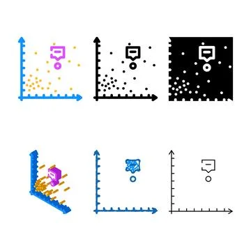 Dot plot visualization color set icon vector Ilustración de archivo