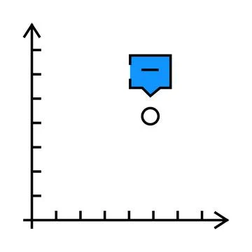 Dot plot visualization icon color illustration Stock Illustration