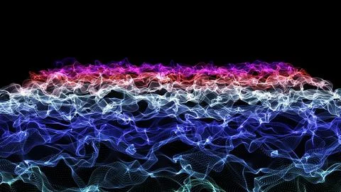 Dot purple wave line light gradient dark background. Abstract technology bi.. Illustrazione stock