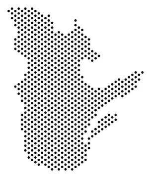 Dot Quebec Province Map Stock Illustration