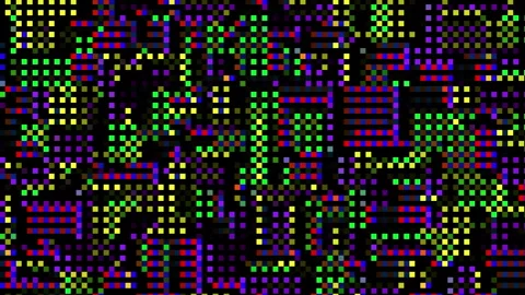Dot rgb led lcd diodes displaying random glitches - macro of computer monitor or Stock Footage 339441774