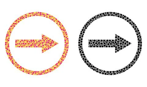 Dot Right Rounded Arrow Mosaic Icons 스톡 일러스트