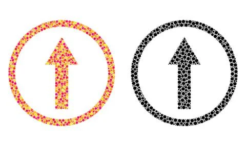 Dot Up Rounded Arrow Mosaic Icons Illustrazione stock