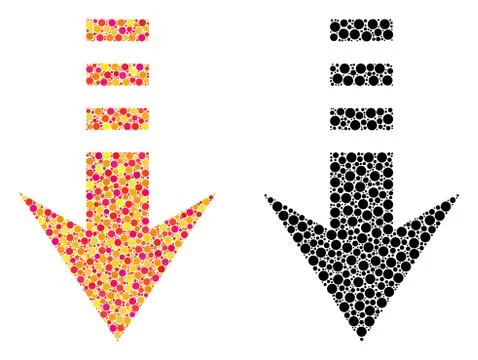 Dot Send Down Mosaic Icons Stock Illustration