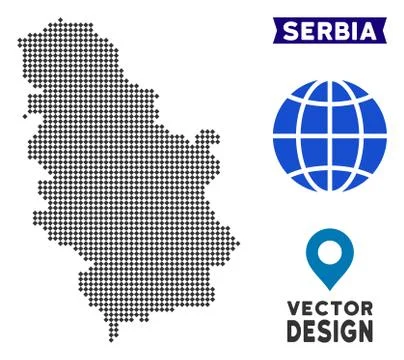 Dot Serbia Map Stock Illustration