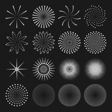 Dot shapes, vector set Illustrazione stock