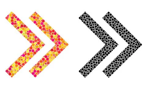 Dot Shift Right Mosaic Icons 스톡 일러스트