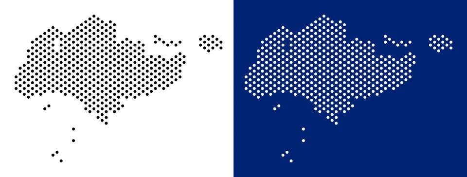 Dot Singapore Map Stock Illustration