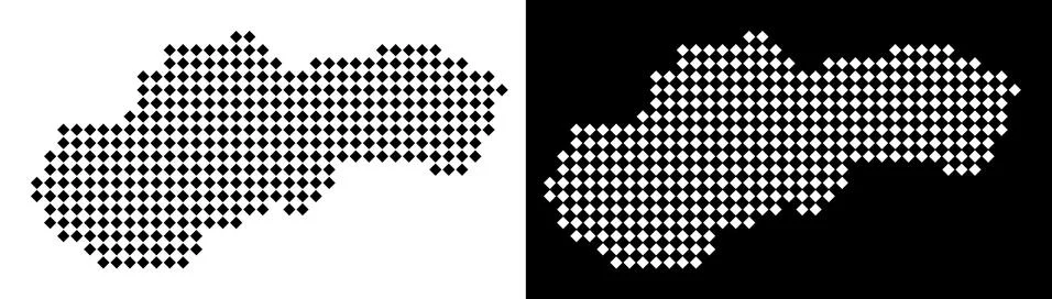 Dot Slovakia Map Stock Illustration