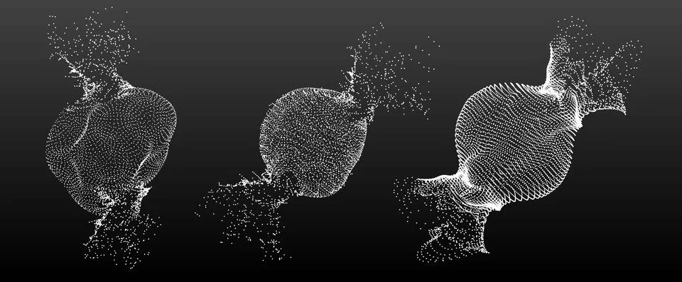 Dot sphere explosion with particle burst effect Stockillustratie