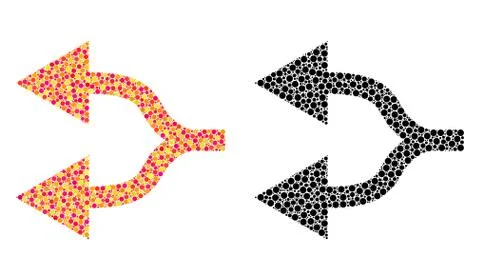 Dot Split Arrows Left Mosaic Icons 스톡 일러스트