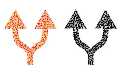 Dot Split Arrows Up Mosaic Icons Stock Illustration