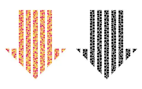 Dot Stripe Arrow Down Mosaic Icons Illustrazione stock