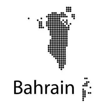 Dot style of Bahraini map and flag on white background.(EPS10 art vector) Stock Illustration
