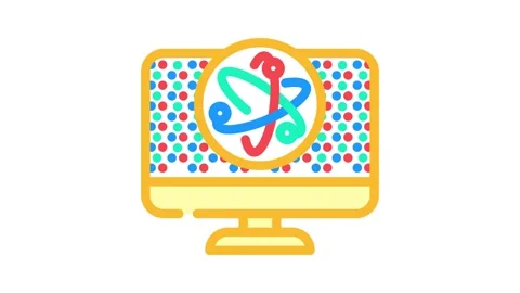 Dot technology quantum color icon animation Stock Footage 327263910